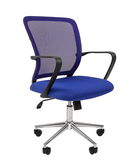 Офисное кресло CHAIRMAN 698 CHROME new Сетка TW-05 (синий) в Салехарде - изображение 1