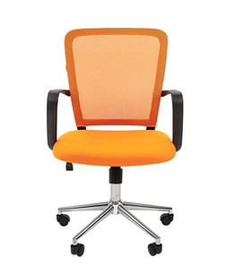 Кресло компьютерное CHAIRMAN 698 CHROME new Сетка TW-66 (оранжевый) в Салехарде - предосмотр 2