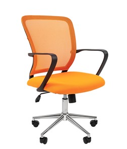Кресло компьютерное CHAIRMAN 698 CHROME new Сетка TW-66 (оранжевый) в Салехарде