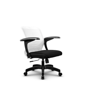 Офисное кресло SU-M-4/подл.160/осн.001, Белый/Черный в Салехарде - предосмотр
