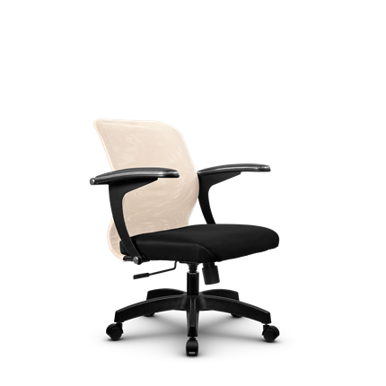 Кресло компьютерное SU-M-4/подл.160/осн.001, Бежевый/Черный в Салехарде - изображение