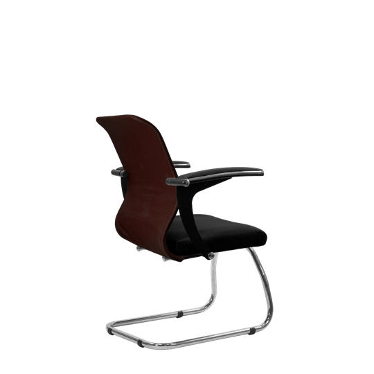 Офисный стул SU-M-4/подл.160/осн.007, Коричневый/Черный в Салехарде - изображение 2