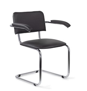 Офисный стул для посетителей Sylwia chrome arm P60, кож/зам V в Лабытнанги