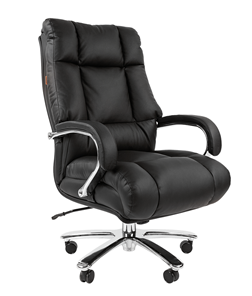 Компьютерное кресло CHAIRMAN 405 черное нат.кожа/экокожа в Надыме