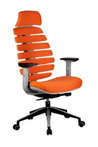 Кресло офисное Riva Chair SHARK (Оранжевый/серый) в Губкинском