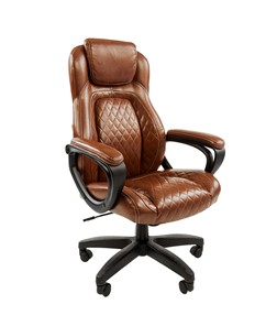 Кресло офисное CHAIRMAN 432, экокожа, цвет коричневый в Новом Уренгое