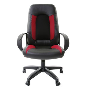 Офисное кресло Brabix Strike EX-525 (экокожа черная, ткань черная/бордовая, TW) в Салехарде