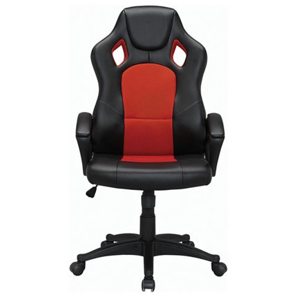 Кресло компьютерное Brabix Rider EX-544 (экокожа черная/ткань красная) 531583 в Салехарде - изображение