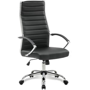 Кресло компьютерное Brabix Style EX-528 (экокожа, хром, черное) 531947 в Лабытнанги