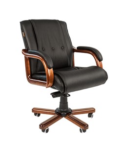 Кресло CHAIRMAN 653M кожа черная в Новом Уренгое