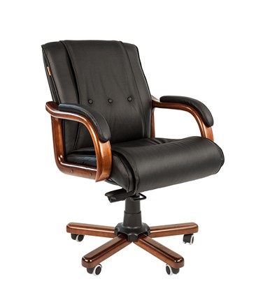 Кресло CHAIRMAN 653M кожа черная в Лабытнанги - изображение