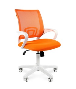 Кресло компьютерное CHAIRMAN 696 white, ткань, цвет оранжевый в Новом Уренгое