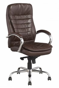 Компьютерное кресло ДамОфис J 9031-1 экокожа /хром, коричневый в Ноябрьске
