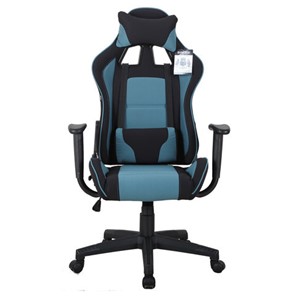 Компьютерное кресло Brabix GT Racer GM-100 (две подушки, ткань, черное/голубое) 531818 в Салехарде