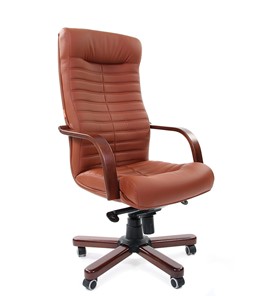 Кресло компьютерное CHAIRMAN 480 WD, экокожа, цвет коричневый в Салехарде