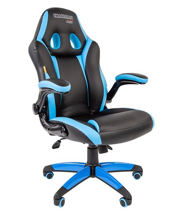 Кресло CHAIRMAN GAME 15, цвет черный / голубой в Салехарде - изображение