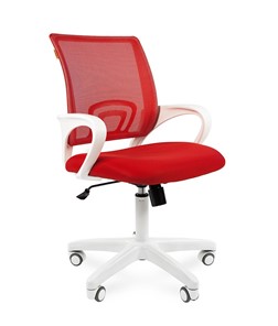 Кресло офисное CHAIRMAN 696 white, ткань, цвет красный в Салехарде