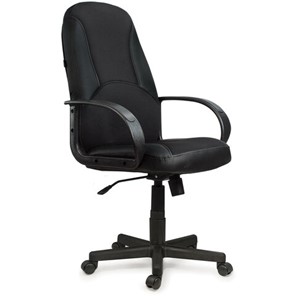 Кресло компьютерное BRABIX "City EX-512", кожзаменитель черный, ткань черная, TW, 531407 в Ноябрьске