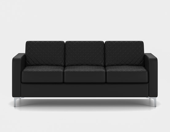 Офисный диван Актив трехместный, черный в Салехарде - изображение