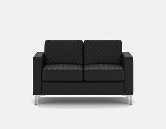Прямой диван Актив двухместный, черный в Надыме - изображение