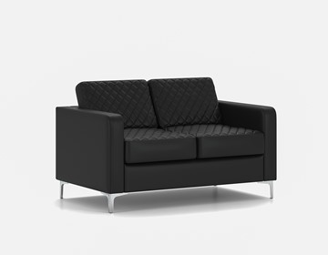 Прямой диван Актив двухместный, черный в Надыме - предосмотр 1