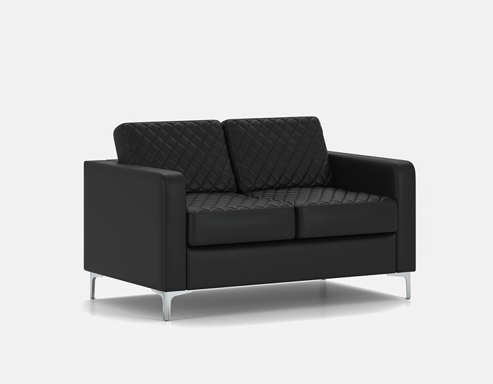 Прямой диван Актив двухместный, черный в Салехарде - изображение 1
