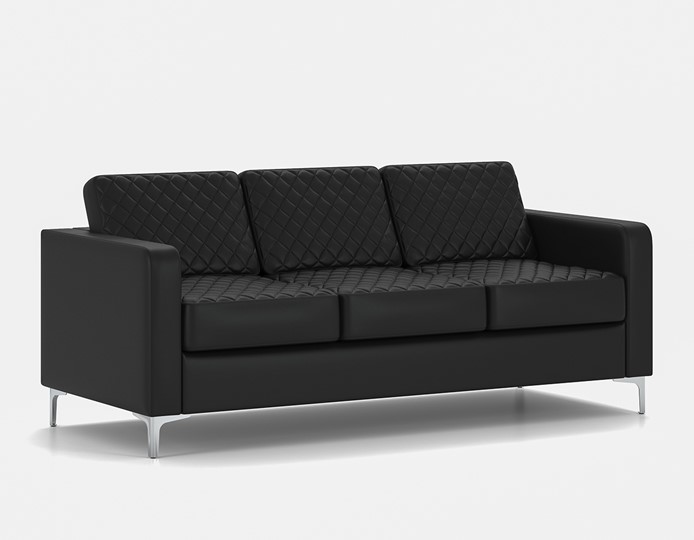Офисный диван Актив трехместный, черный в Салехарде - изображение 1