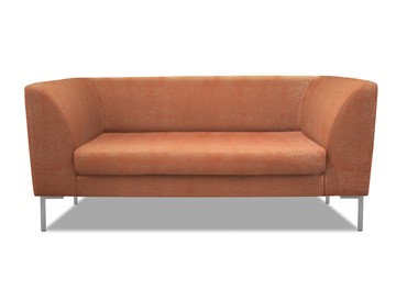 Офисный диван мягкий Сиеста 2-местный, ткань Сахара / терракотовая С12 в Салехарде