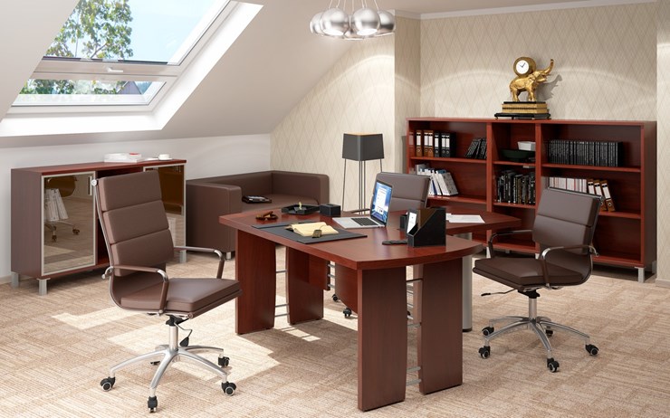 Кабинет руководителя BORN переговорный стол, шкаф для документов, венге в Салехарде - изображение 3