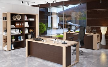 Кабинет руководителя ALTO с высоким шкафом для одежды, низким для документов и журнальным столиком в Надыме - предосмотр 3