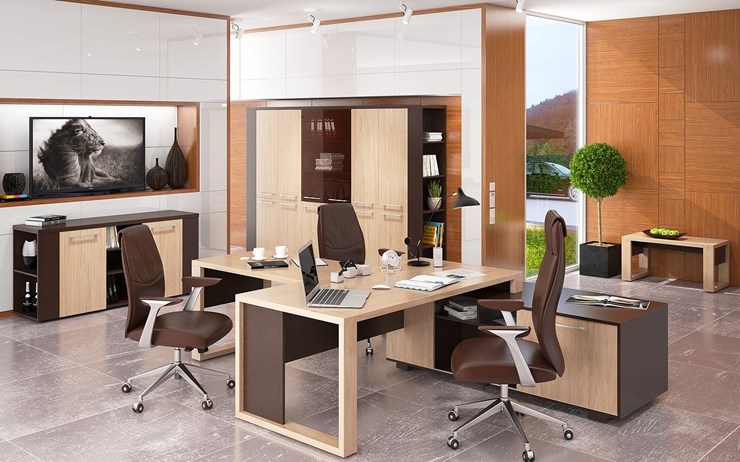 Кабинет руководителя ALTO с высоким шкафом для одежды, низким для документов и журнальным столиком в Надыме - изображение 5