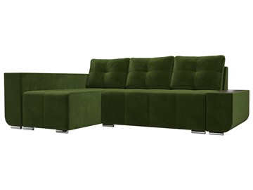 Угловой раскладной диван Амадэус люкс, Зеленый (микровельвет) в Надыме