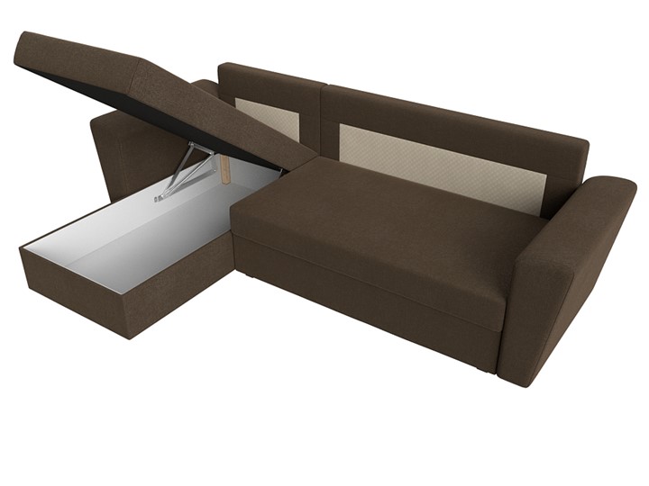 Угловой диван с оттоманкой Амстердам Лайт, Коричневый (рогожка) в Лабытнанги - изображение 7