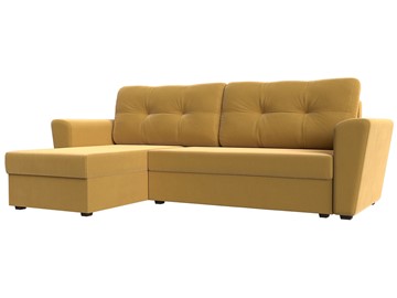 Угловой диван для гостиной Амстердам Лайт, Желтый (микровельвет) в Салехарде - предосмотр