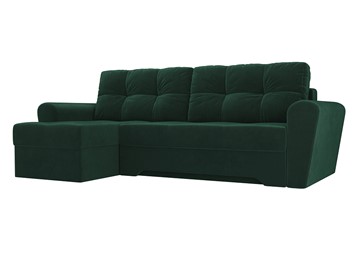Угловой диван для гостиной Амстердам, Зеленый (велюр) в Салехарде