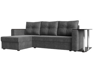 Угловой диван с оттоманкой Атланта Лайт, Серый (рогожка) в Муравленко