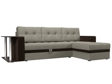 Угловой диван для гостиной Атланта М, Корфу 02/Коричневый (рогожка/микровельвет) в Салехарде