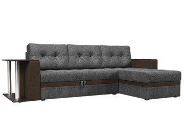 Угловой раскладной диван Атланта М, Серый/Коричневый (рогожка) в Салехарде