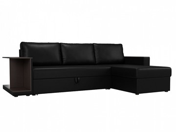 Угловой диван для гостиной Атланта С, Черный (экокожа) в Салехарде