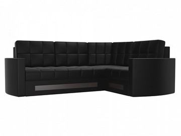 Угловой диван для гостиной Белла, Черный (экокожа) в Салехарде