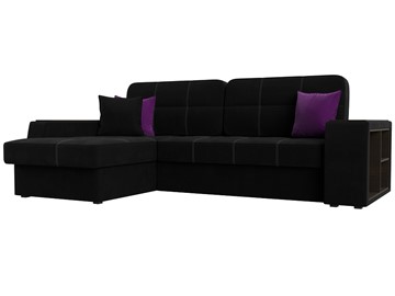 Угловой диван Брюссель, Черный/фиолетовый (вельвет) в Салехарде - предосмотр