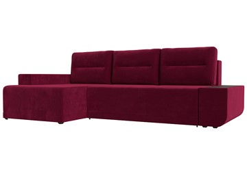 Угловой раскладной диван Чикаго, Бордовый (микровельвет) в Салехарде