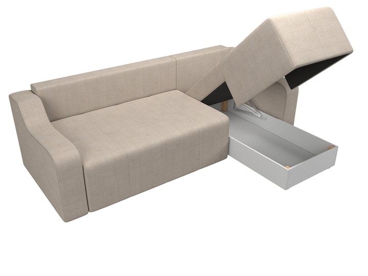 Угловой раскладной диван Элида, Бежевый (рогожка) в Лабытнанги - изображение 6