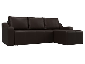 Угловой диван для гостиной Элида, Коричневый (экокожа) в Салехарде - предосмотр