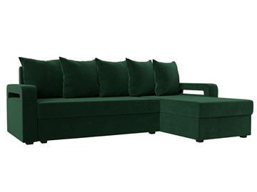 Угловой диван с оттоманкой Гермес Лайт, Зеленый (Велюр) в Лабытнанги