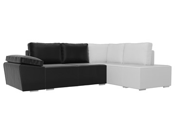 Угловой диван для гостиной Хавьер, Черный/Белый (экокожа) в Салехарде - предосмотр