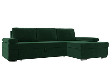 Угловой диван с оттоманкой Канкун, Зеленый (Велюр) НПБ в Надыме