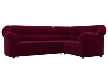 Угловой диван для гостиной Карнелла, Бордовый (микровельвет) в Салехарде