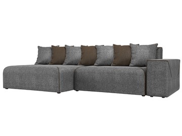 Угловой диван для гостиной Кёльн, Серый/Коричневый (рогожка) в Салехарде