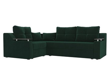 Угловой раскладной диван Кронос боннель, Зеленый (Велюр) в Салехарде